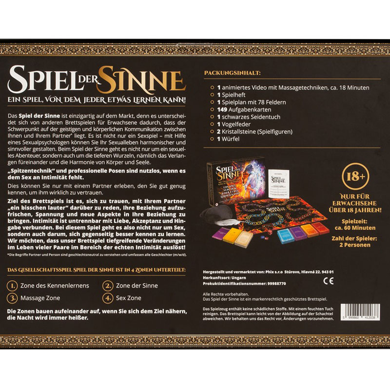 Spiel der Sinne Rückseite